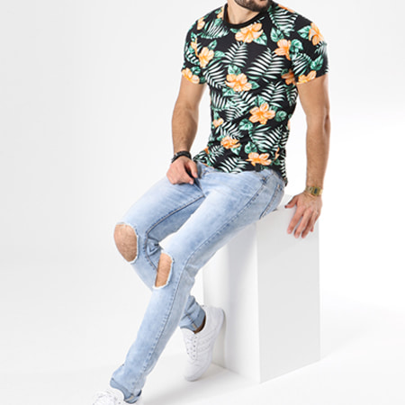 Uniplay - Tee Shirt Oversize G020 Noir Floral