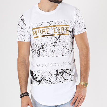 MTX - Tee Shirt Oversize T3260 Blanc Noir Doré