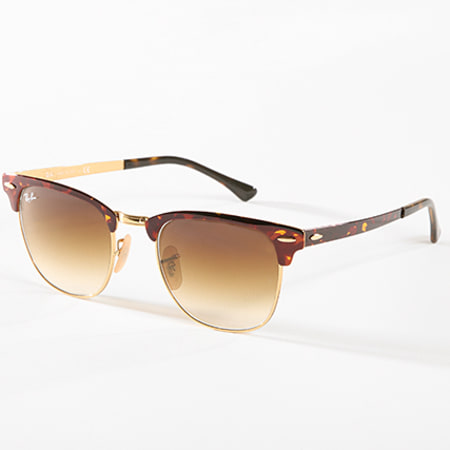 Ray-Ban Lunettes de Soleil Clubmaster Metal 3716 Havane Doré Ryses