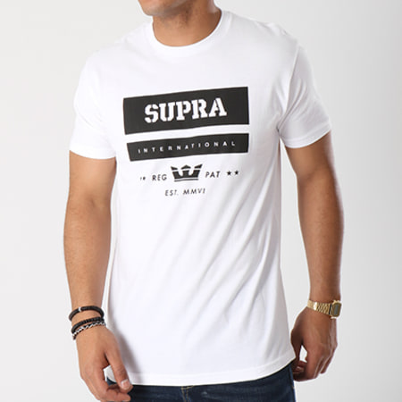 Supra - Tee Shirt Official 101936 Blanc Noir