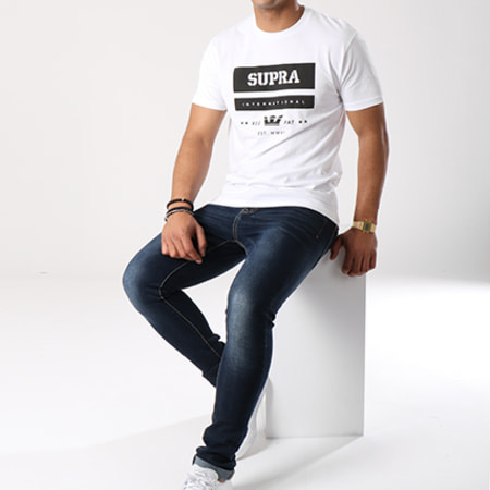 Supra - Tee Shirt Official 101936 Blanc Noir