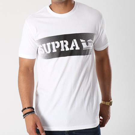 Supra - Tee Shirt Blurred 101944 Blanc Noir