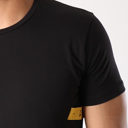 Classic Series - Tee Shirt Oversize Avec Bandes Yellow Noir