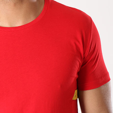Classic Series - Tee Shirt Oversize Avec Bandes Yellow Rouge