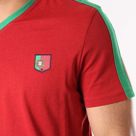 Celio - Tee Shirt Avec Bande Llefifave Portugal Bordeaux Vert