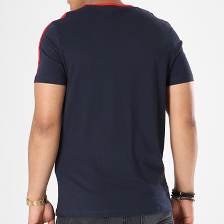 Celio - Tee Shirt Avec Bande Llefifave France Bleu Marine Rouge
