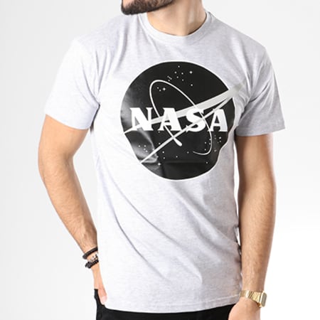 NASA - Tee Shirt Insignia Front Desaturate Gris Chiné