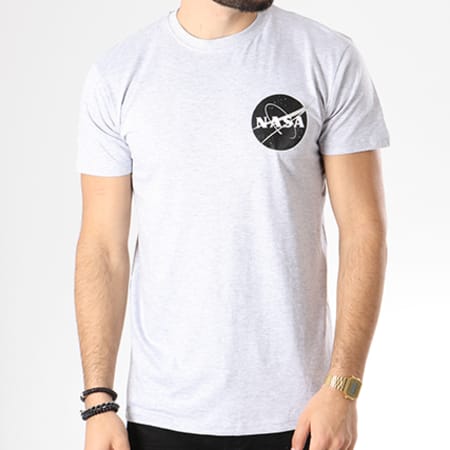 NASA - Tee Shirt Insignia Desaturate Gris Chiné
