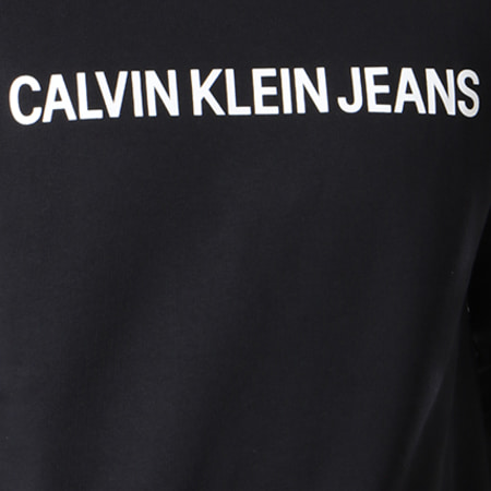 Calvin Klein - Sudadera con cuello redondo Logotipo Institucional Básico 7757 Negro