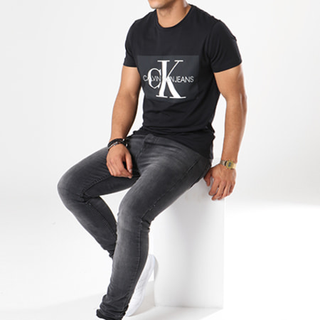 Calvin Klein - Tee Shirt Basic Monogram Box Logo 7842 Noir