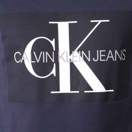Calvin Klein - Tee Shirt Basic Monogram Box Logo 7842 Bleu Marine