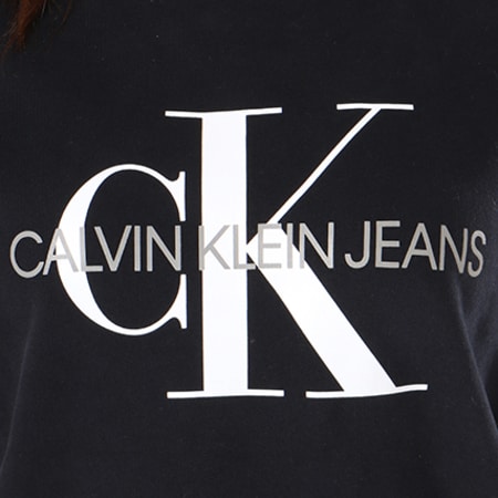 Calvin Klein - Sweat Crewneck Femme Core Monogram Logo 7877 Noir