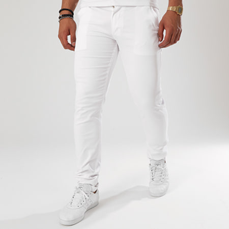 Black Needle - Pantalon Chino 1012 Blanc