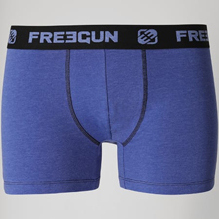 Freegun - Lot De 2 Boxers Ultra Soft Gris Anthracite Chiné Bleu Roi