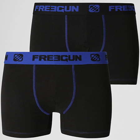Freegun - Lot De 2 Boxers Ultra Stretch Noir Bleu Roi
