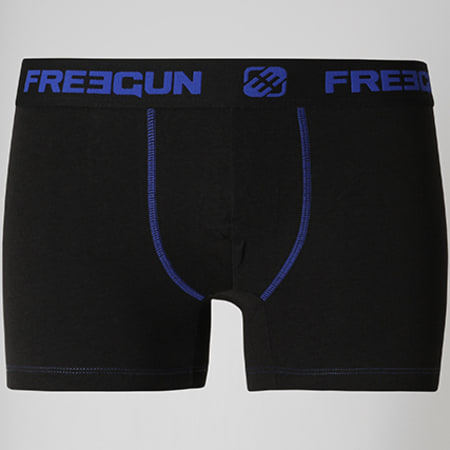Freegun - Lot De 2 Boxers Ultra Stretch Noir Bleu Roi