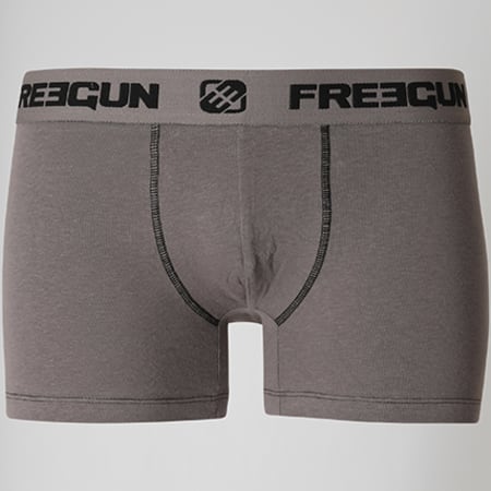 Freegun - Lot De 3 Boxers Coton Bi Stretch Noir Gris