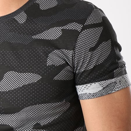 John H - Ensemble Tee Shirt Short Jogging 404 Camouflage Noir Gris