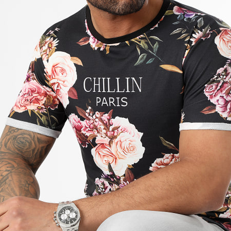 Uniplay - Tee Shirt Oversize T282 Noir Floral