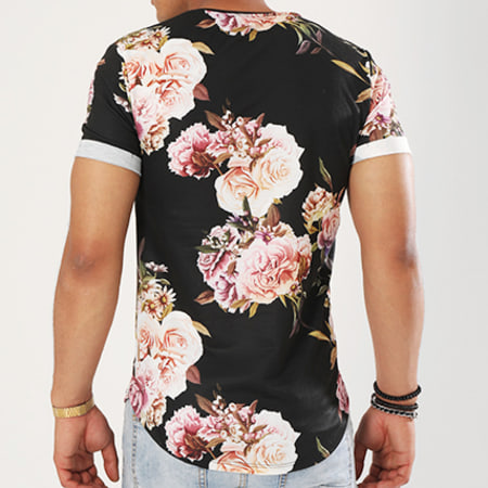 Uniplay - Tee Shirt Oversize T282 Noir Floral