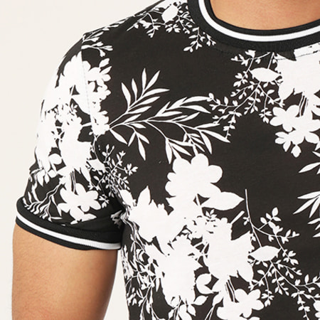 Uniplay - Tee Shirt Oversize G022 Noir Blanc Floral