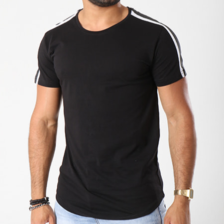 Gov Denim - Tee Shirt Oversize Avec Bandes G18014 Noir