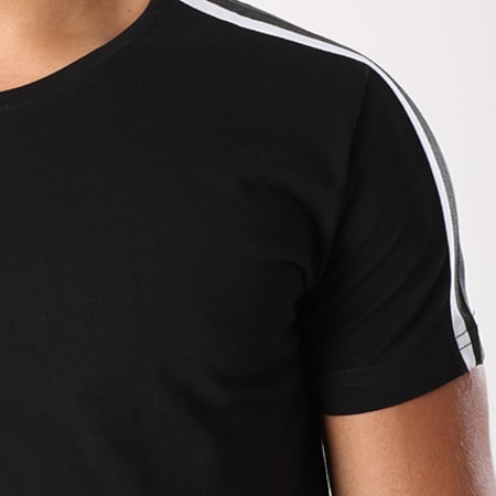 Gov Denim - Tee Shirt Oversize Avec Bandes G18014 Noir