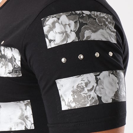 Ikao - Tee Shirt F170 Noir Floral