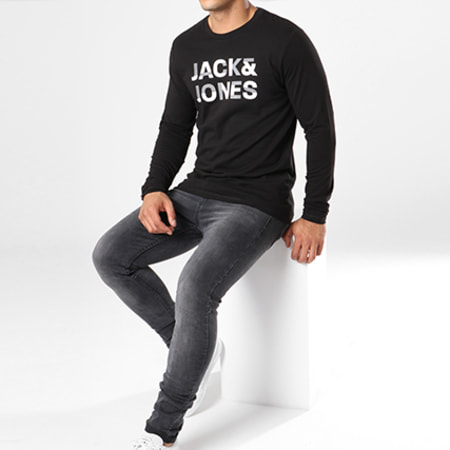 Jack And Jones - Tee Shirt Manches Longues Ximas Noir