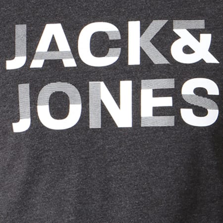 Jack And Jones - Tee Shirt Manches Longues Ximas Gris Anthracite Chiné