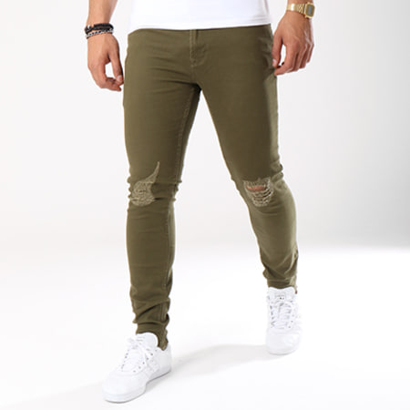 Only And Sons - Jean Skinny Warp Colour Vert Kaki