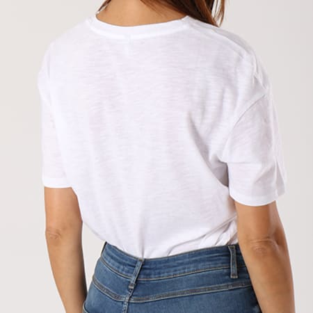 Only - Tee Shirt Femme Bone Neon Print Top Box Blanc