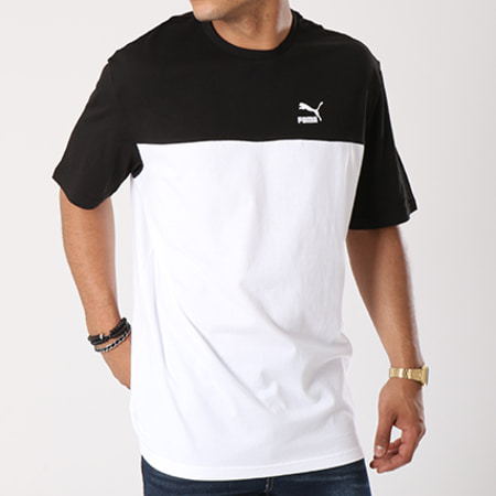 Puma - Tee Shirt Retro 576380 Noir Blanc