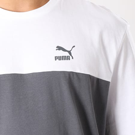 Puma - Tee Shirt Retro 576380 Gris Anthracite Blanc