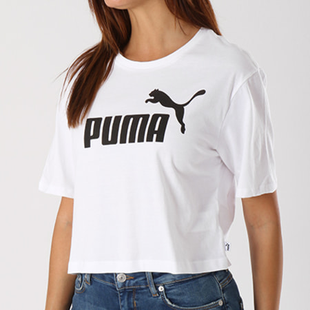 Puma - Tee Shirt Crop Femme Essentials 852594-02 Blanc
