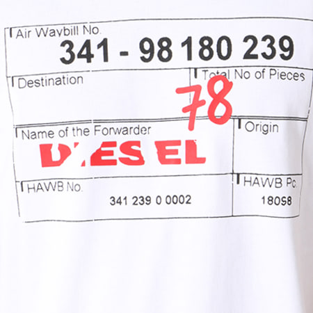 Diesel - Tee Shirt Just 00SHYM-0CATM Blanc