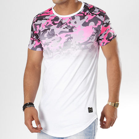 Terance Kole - Tee Shirt Oversize 98101 Rose Dégradé Blanc
