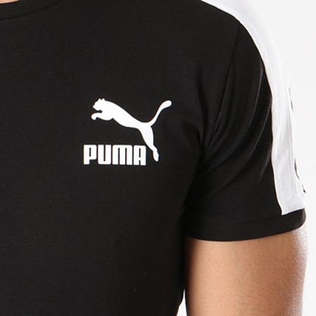 Puma - Tee Shirt De Sport Classics T7 576352 01 Noir Blanc