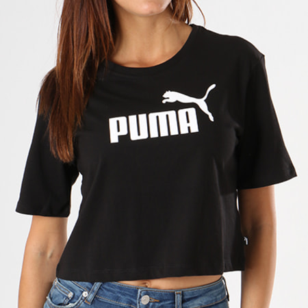 Puma - Tee Shirt Crop Femme Essentials 852594 01 Noir