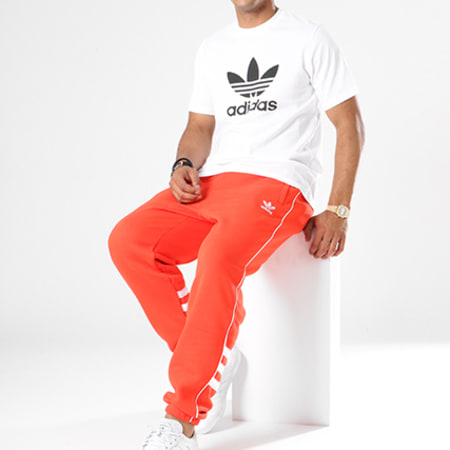 Adidas Originals - Pantalon Jogging Bandes Brodées Authentic DH3859 Orange Blanc