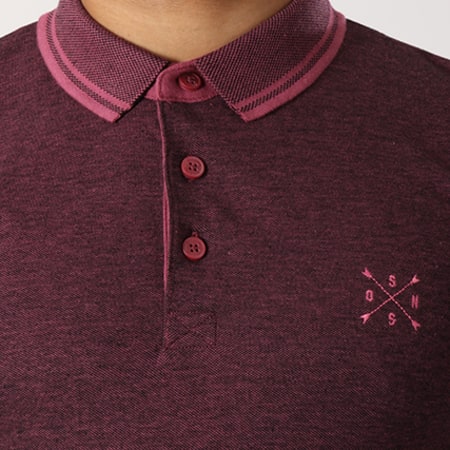 Only And Sons - Polo Manches Courtes Stan Bordeaux Chiné
