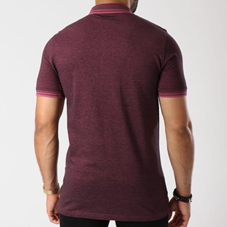 Only And Sons - Polo Manches Courtes Stan Bordeaux Chiné