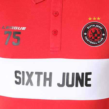 Sixth June - Polo Manches Courtes M3449TPO Rouge Blanc