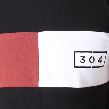 304 Clothing - Tee Shirt Oversize Thriller Noir Blanc Bordeaux