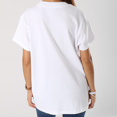 Adidas Originals - Tee Shirt Oversize Femme Trefoil DH4429 Blanc Rose