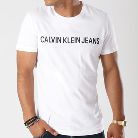 Calvin Klein - Tee Shirt Basic Institutional Logo 7855 Blanc