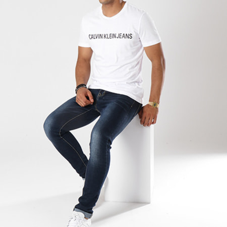 Calvin Klein - Tee Shirt Basic Institutional Logo 7855 Blanc