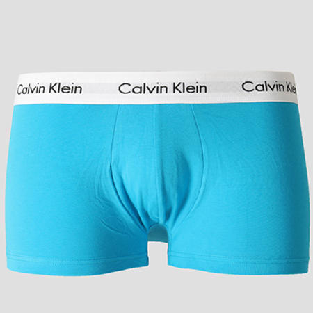 Calvin Klein - Lot De 3 Boxers Cotton Stretch U2664G Noir Vert Bleu Clair Blanc
