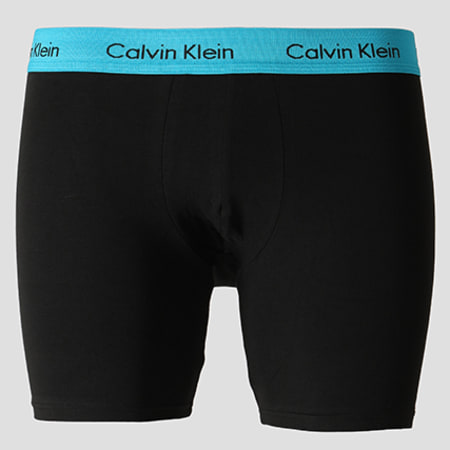 Calvin Klein - Lot De 3 Boxers Cotton Stretch NB1770A Noir Bleu Clair Vert Blanc