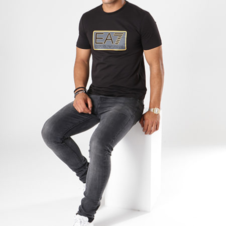 EA7 Emporio Armani - Tee Shirt 6ZPT81-PJ02Z Noir Doré